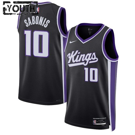 Dres Sacramento Kings Domantas Sabonis Nike 2023-24 Icon Edition Crno Swingman - Dječji